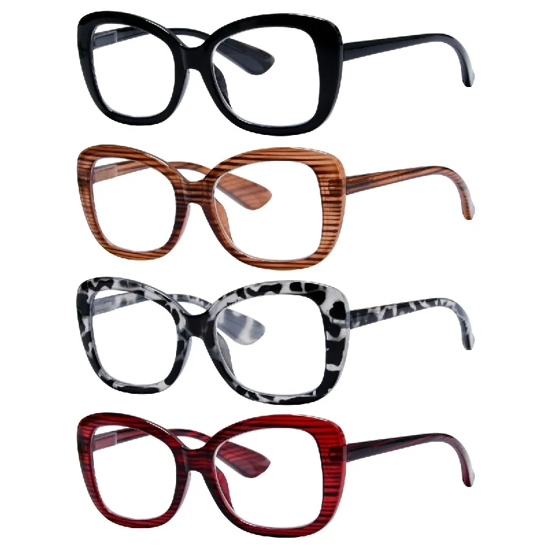 4 Pack Elegant Reading Glasses Chic Pattern Design Readers R2011