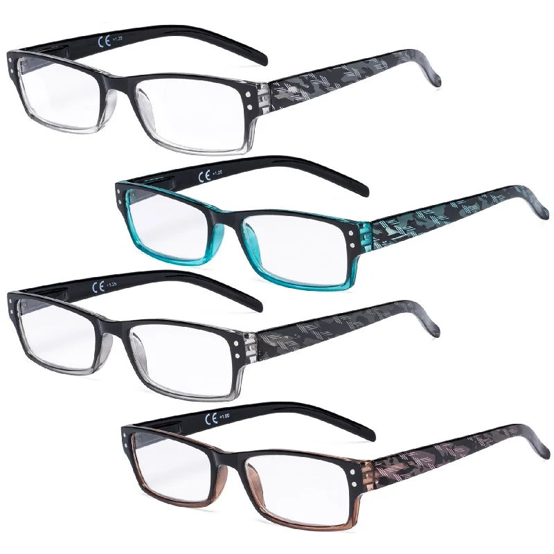 4 Pack Reading Glasses Fashion Readers R012B-A