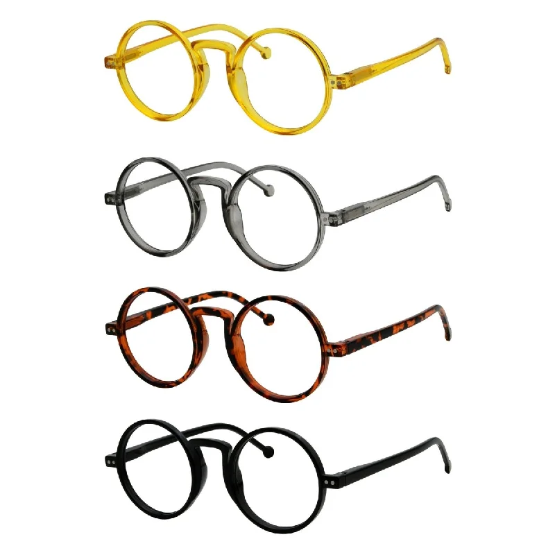 4 Pack Vintage Round Reading Glasses Retro Readers R2140