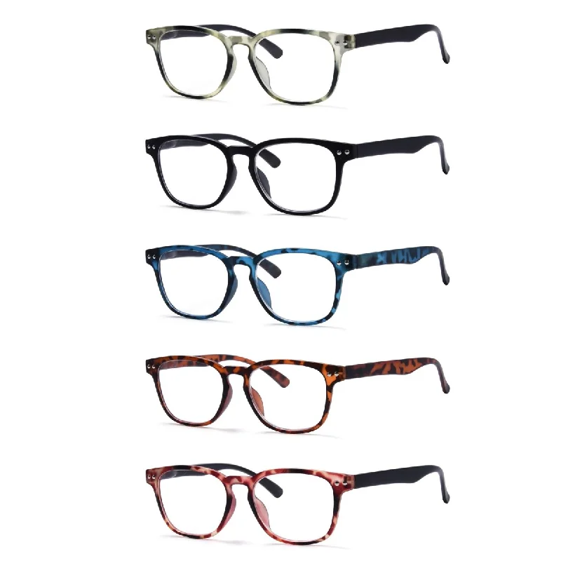 5 Pack Stylish Fashionable Oval Reading Glasses R079