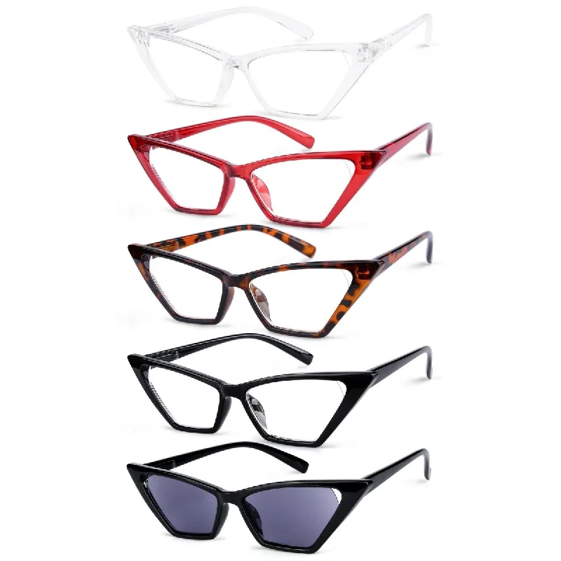 5 Pack Fancy Cat Eye Reading Glasses Fashionable Readers R2131