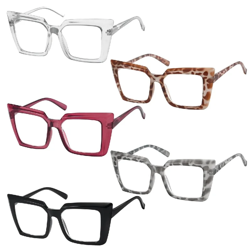 5 Pack Oversized Reading Glasses Chic Readers R2141