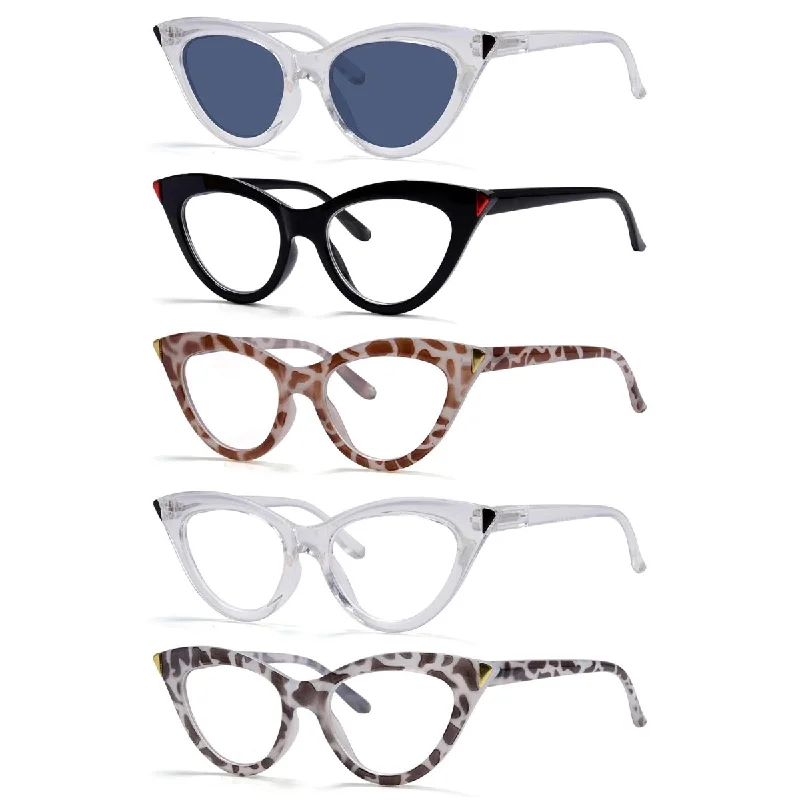 5 Pack Cat-eye Fashionable Reading Glasses Style Readers R2103