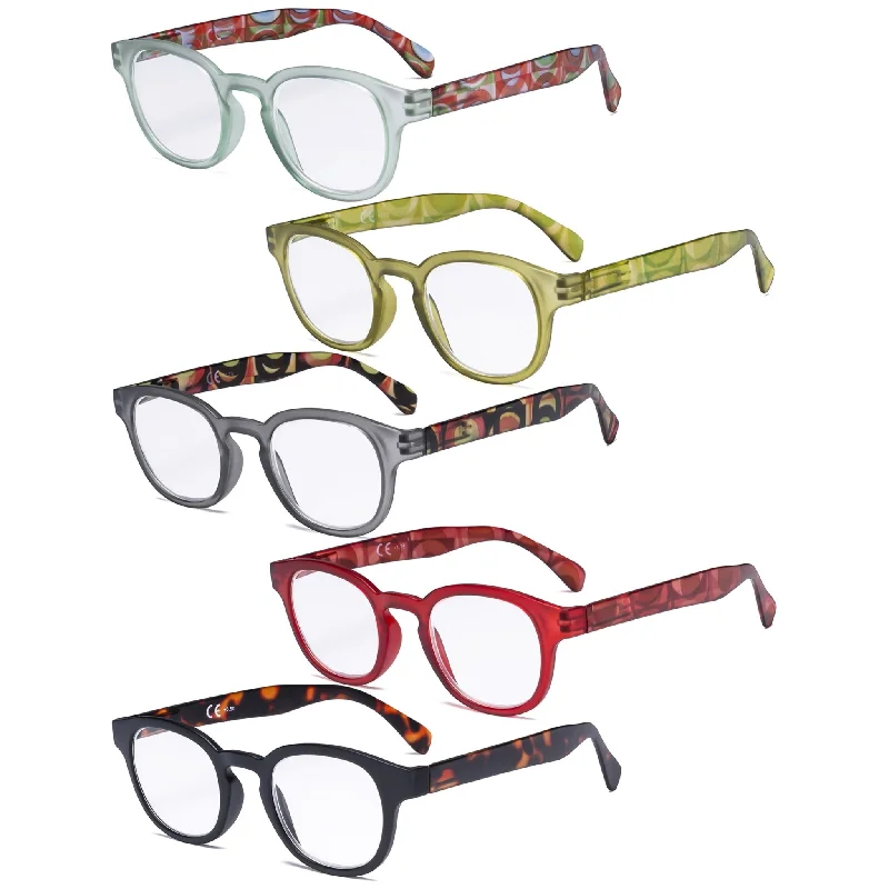 5 Pack Vintage Pattern Design Reading Glasses R124F