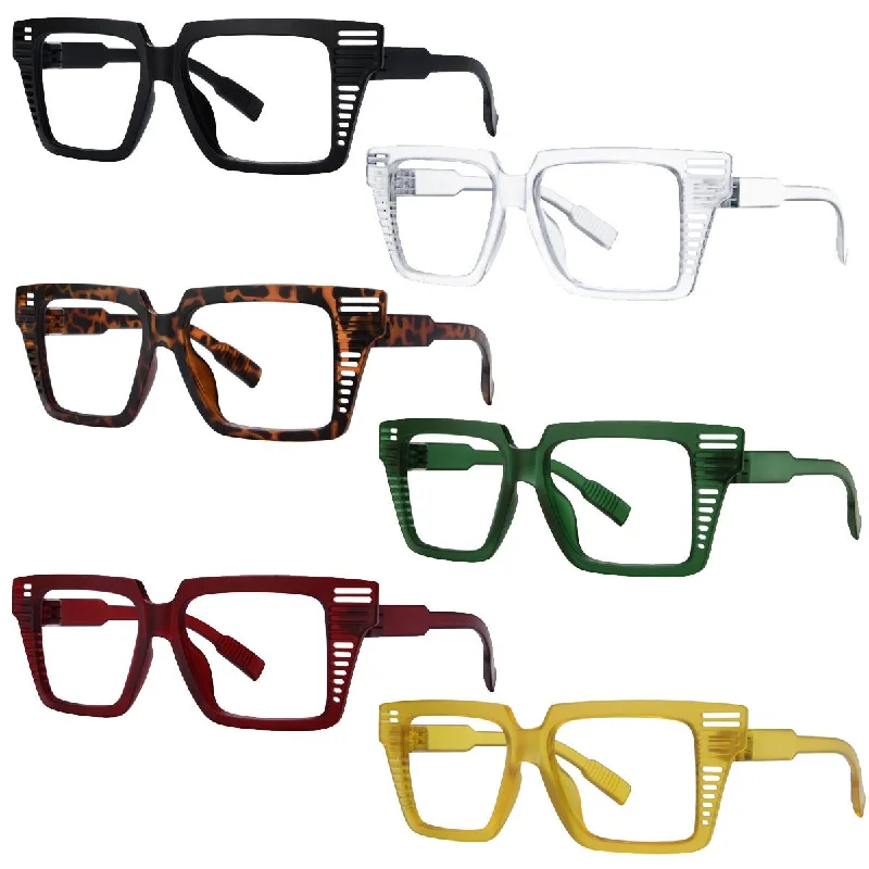 6 Pack Huge Metalless Screwless Reading Glasses R2503