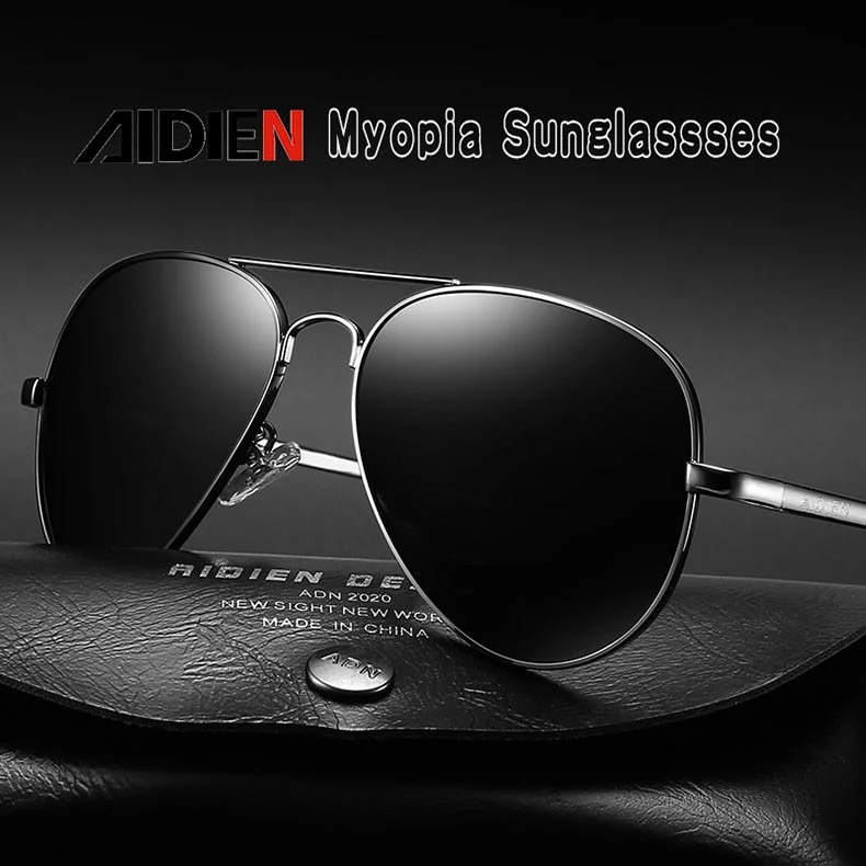 Aidien Unisex Full Rim Alloy Oval Myopic Reading Glasses Sunglasses 6088