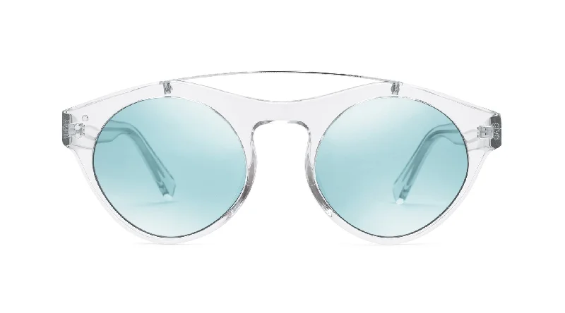 Glacier Crystal/Sky Blue Mirror Lens