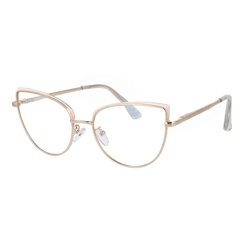 CCspace Women's Full Rim Square Cat Eye Alloy Reading Glasses R53101