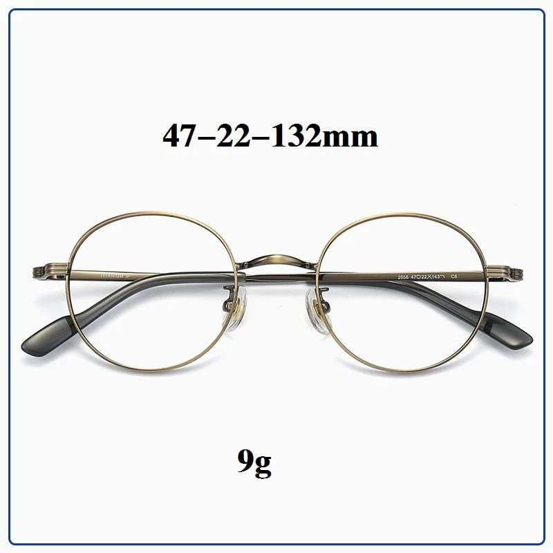 Cubojue Unisex Full Rim Small Round Titanium Eyeglasses 2056