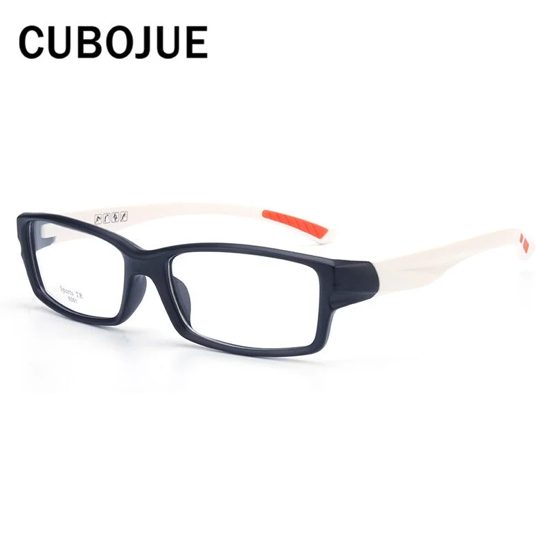 Cubojue Unisex Full Rim Square Tr 90 Titanium Myopic Reading Glasses