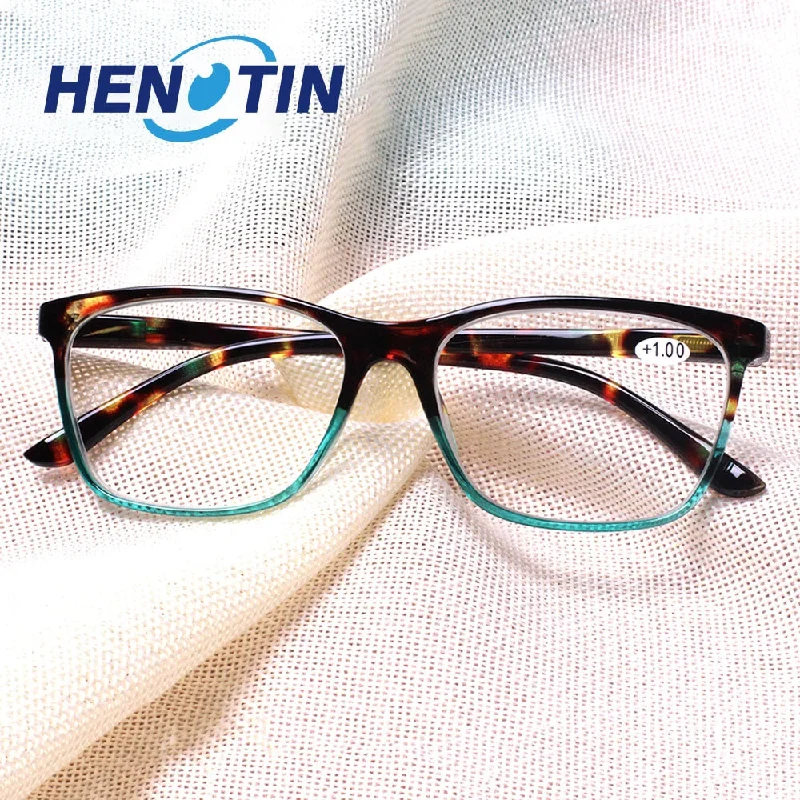 Henotin Unisex Full Rim Rectangular Tr 90 Reading Glasses 4458