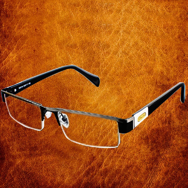 Hotochki Men's Semi Rim Stainless Steel Alloy Frame Reading Glasses D2015