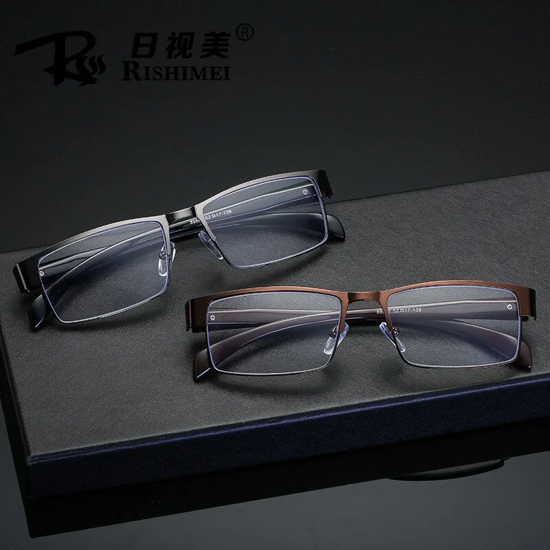 Hotony Men's Full Rim Rectangle Alloy Frame Reading Glasses R89868