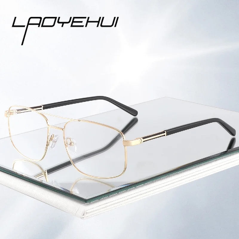 Laoyehui Men's Eyeglasses Square Alloy Reading Glasses 1801