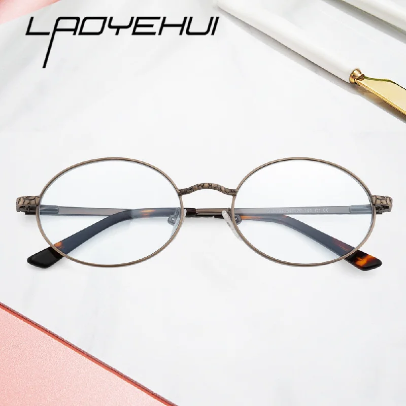 Laoyehui Unisex Full Rim Oval Alloy Reading Glasses Anti-Blue Light Glg9197