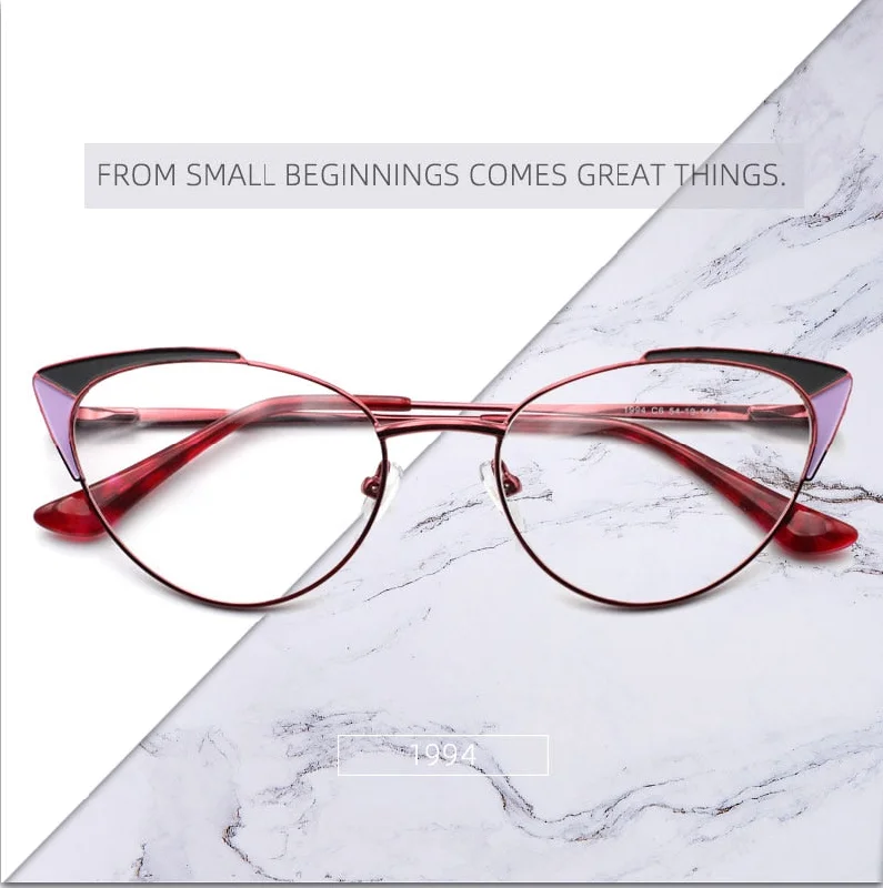 Laoyehui Women's Eyeglasses Cat Eye Reading Glasses Black Red Khaki