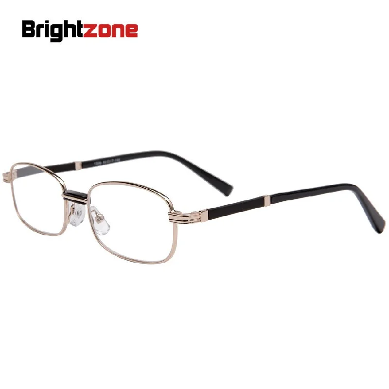 Brightzone Men's Full Rim Square Alloy Acetate Hyperopic Reading Glasses