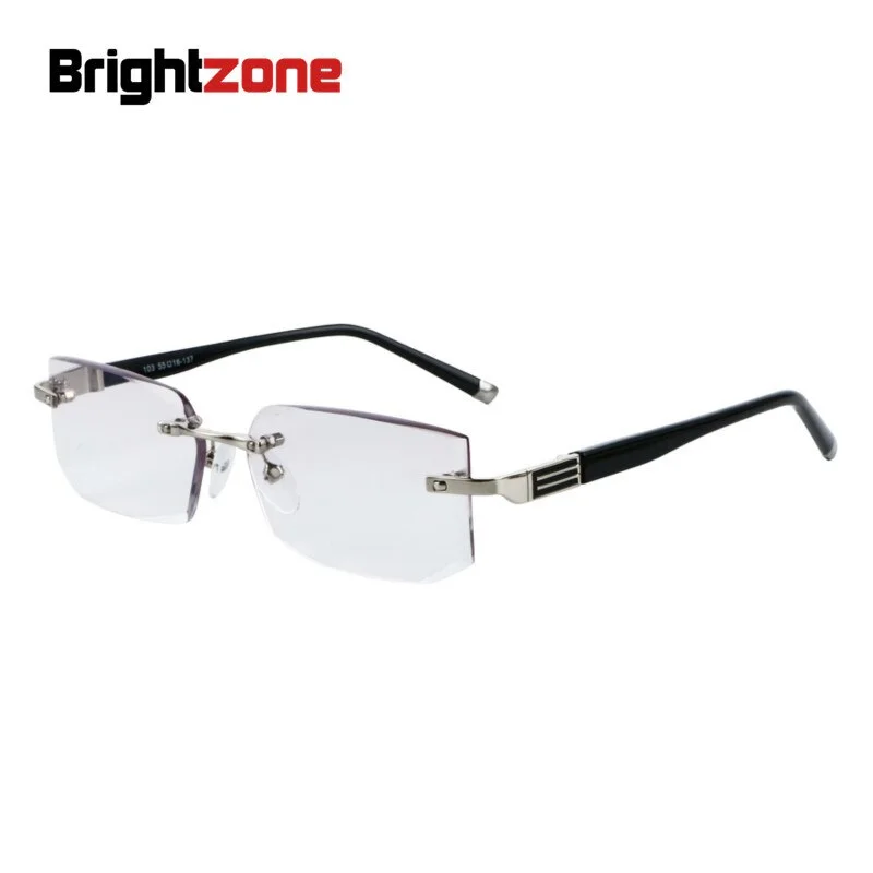 Brightzone Men's Rimless Square Reading Glasses