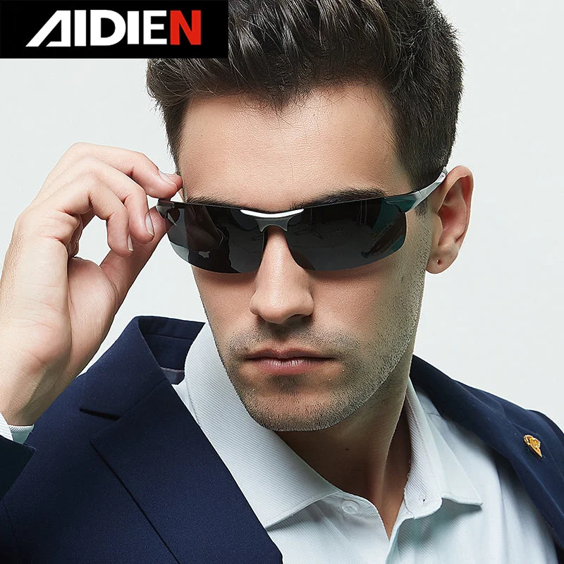 Aidien Men's Full Rim Square Tr 90 Myopic Reading Glasses Sunglasses