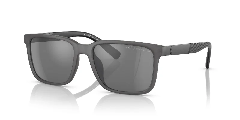 Matte Transparent Grey/Grey Silver Polarised Mirror