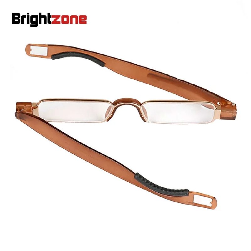 Brightzone Unisex Full Rim Alloy Square Folding Reading Glasses