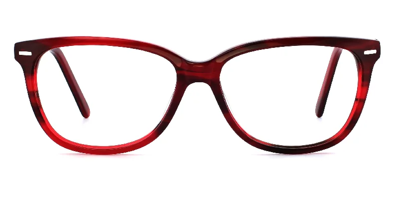 Striped Rounded Rectangular Reader Frame A16316 Wine stripe