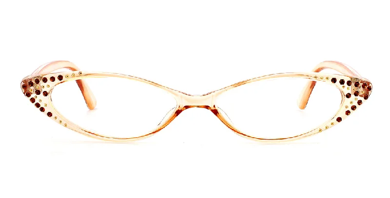 Enchanting Jeweled Cat-eye Readers RD-RH3211 Peach/Gold