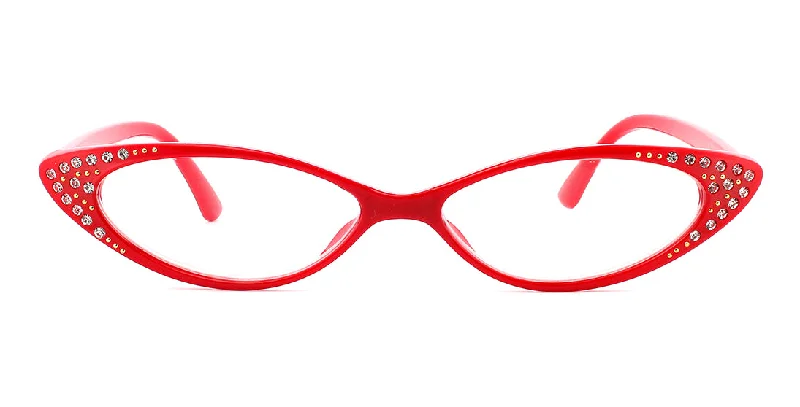 Enchanting Jeweled Cat-eye Readers RD-RH3211 Red/Silver