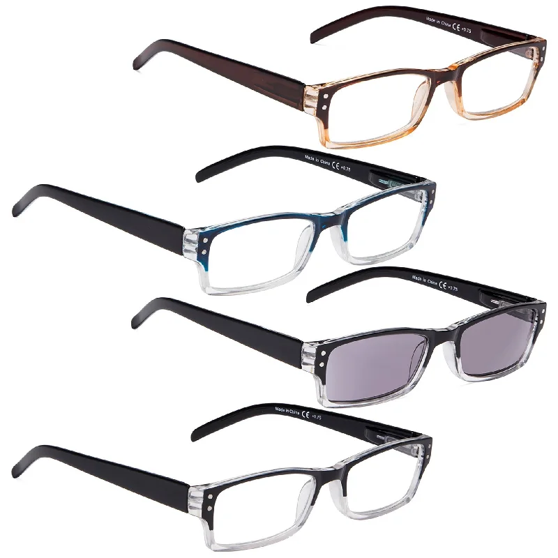 READING GLASSES 4 Pack Include Sunshine Readers 3-R012