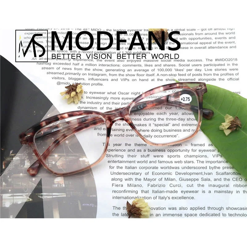 Modfans Unisex Full Rim Square Polycarbonate Reading Glasses R031