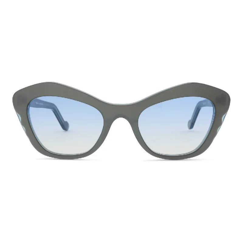 Metallic Silver - Blue Gradient Lens