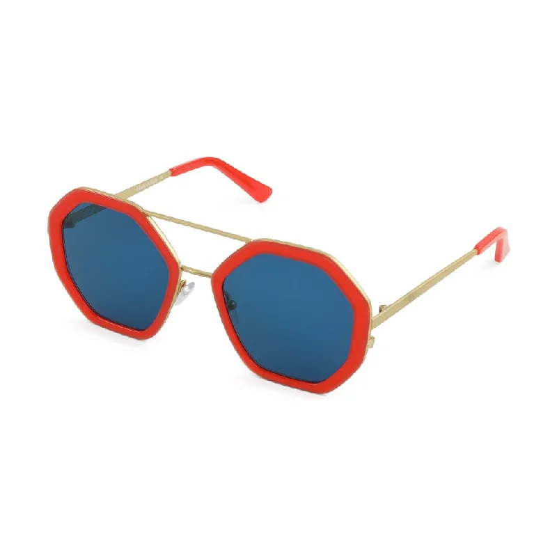 Coral / Matte Gold - Dark Blue Lens