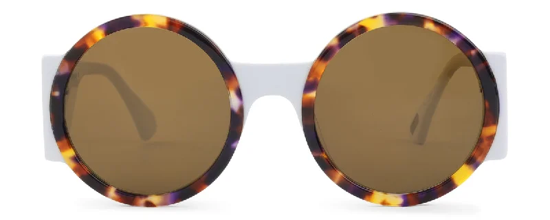 White / Purple Tortoise - Brown Lens