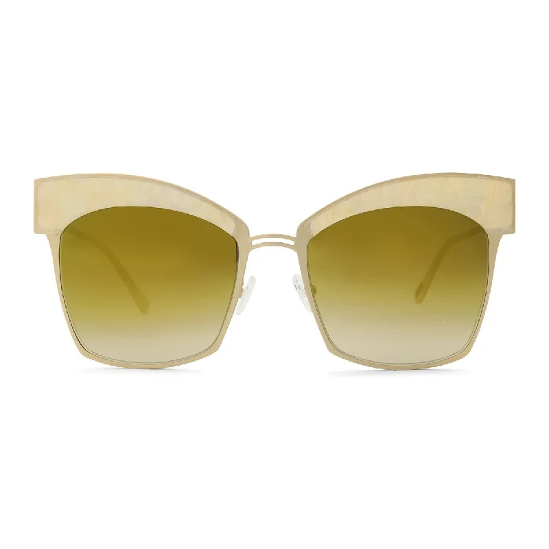 Oyster / Matte Gold - Gold Mirror Lens