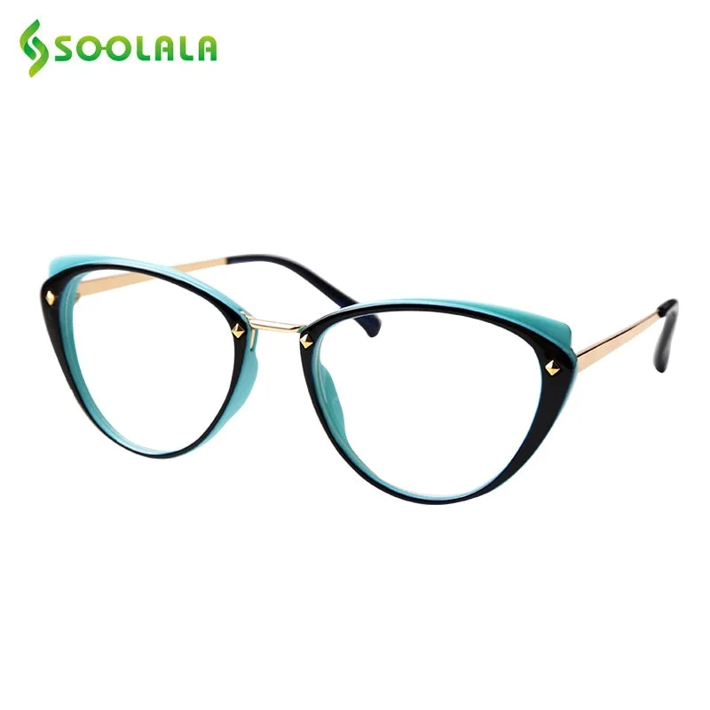 Soolala Women's Full Rim Oval Alloy Reading Glasses 1867