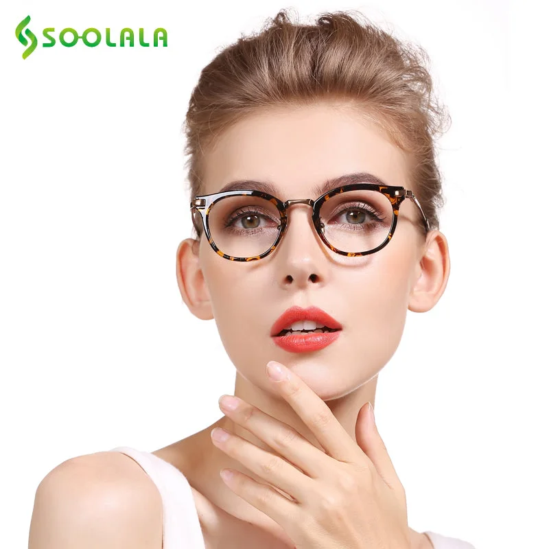 Soolala Women's Cat Eye Polycarbonate Reading Glasses 2299