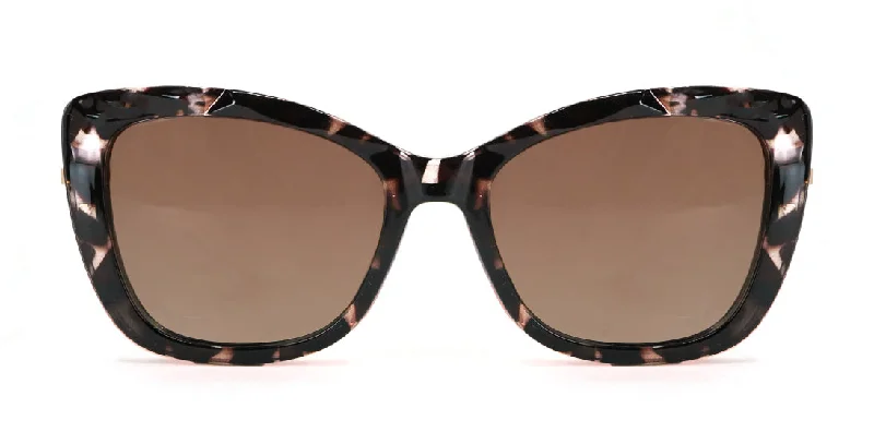 Playful Patterned Clip-on Sunglasses 7753 Brown