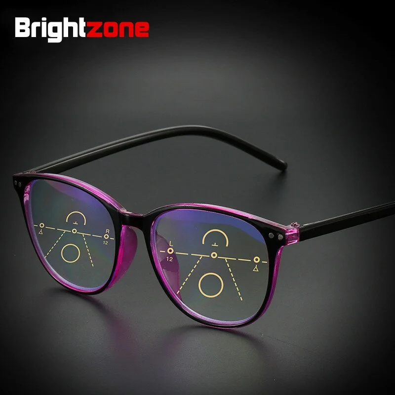 Brightzone Unisex Full Rim Tr 90 Square Progressive Reading Glasses