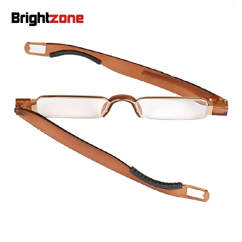 Brightzone Unisex Semi Rim Acetate Alloy Reading Glasses 360f