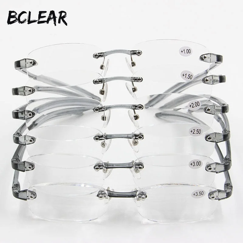 Unisex Reading Glasses Rimless Tr90 Ultra-light +1.0 To +3.5