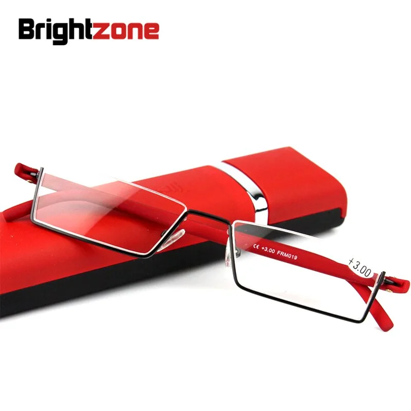 Brightzone Unisex Semi Rim Tr 90 Stainless Steel Reading Glasses 4478