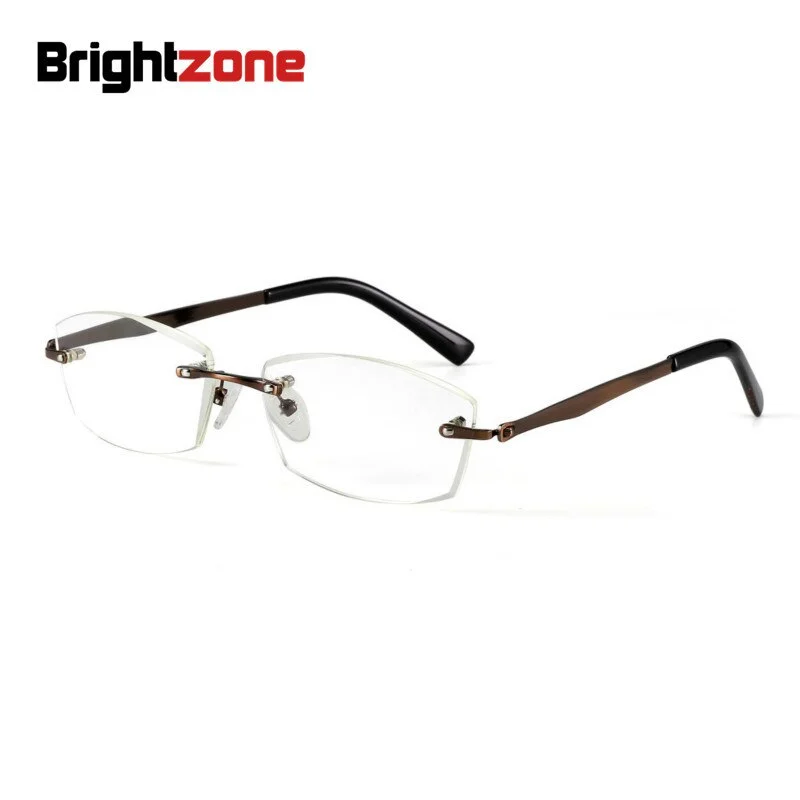 Brightzone Unisex Rimless Square Titanium Alloy Reading Glasses 5537