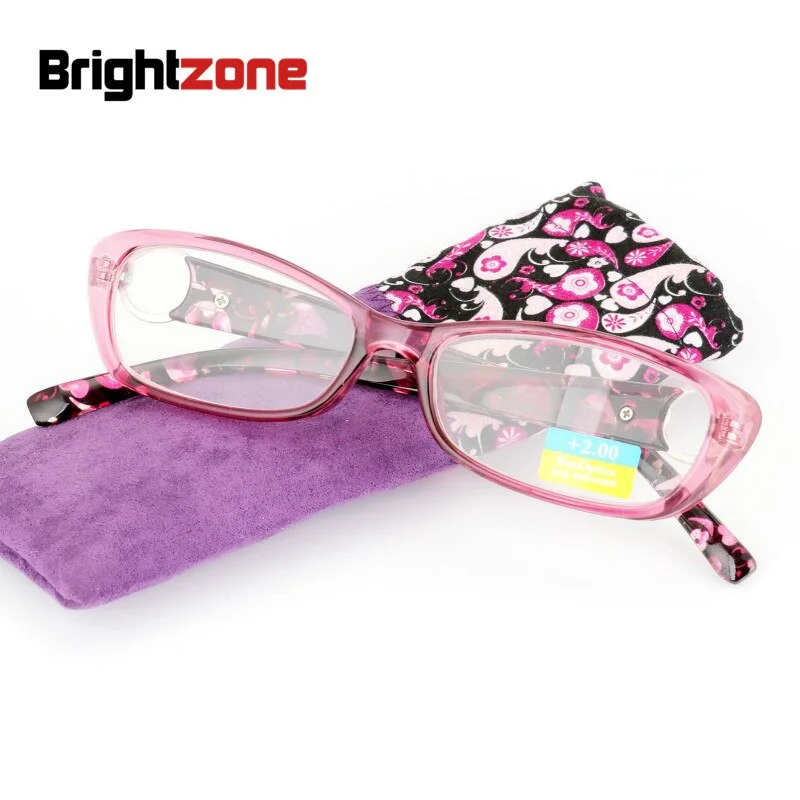 Brightzone Women's Full Rim Square Acetate Presbyopia Reading Glasses W224