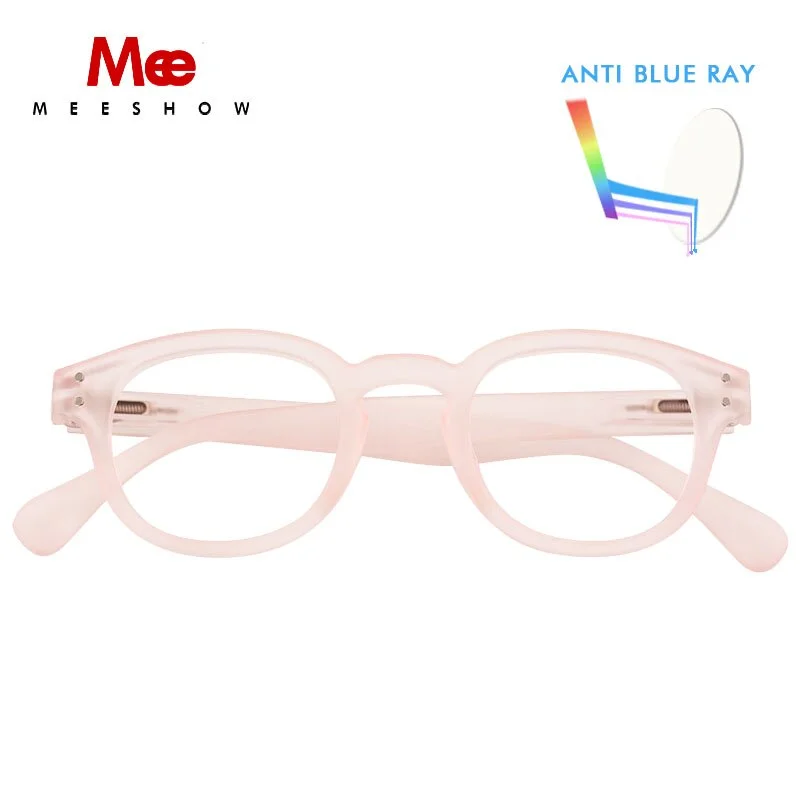 Meeshow Women's Full Rim Round Polycarbonate Reading Glasses 1513