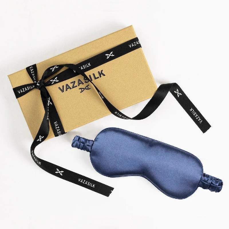 22 Momme Silk Sleep Eye Mask - Navy Blue