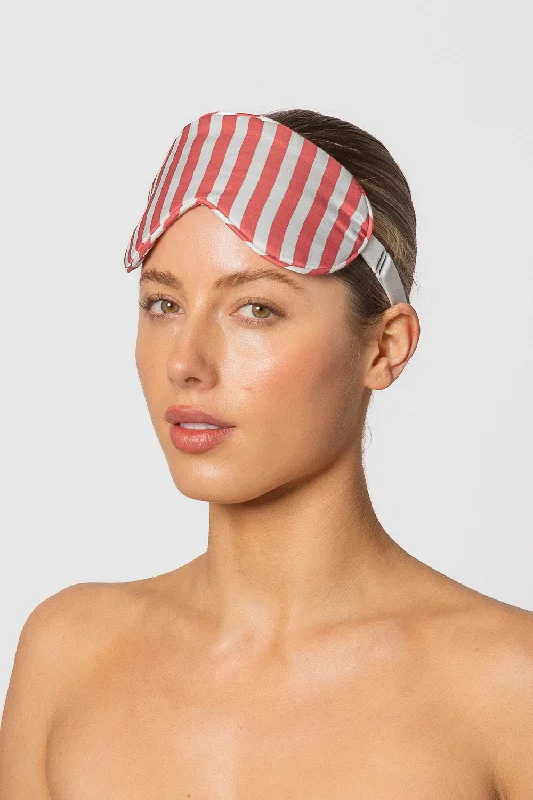 Chloe Eye Mask in Pink Cabana Stripe