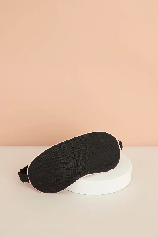 Eva Tencel™ Eye Mask - Black with Blush Piping