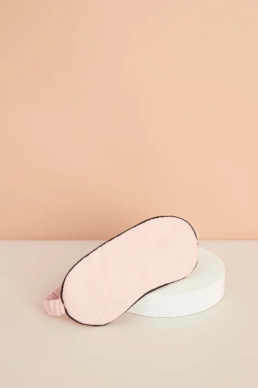 Eva Tencel™ Eye Mask - Blush with Black Piping