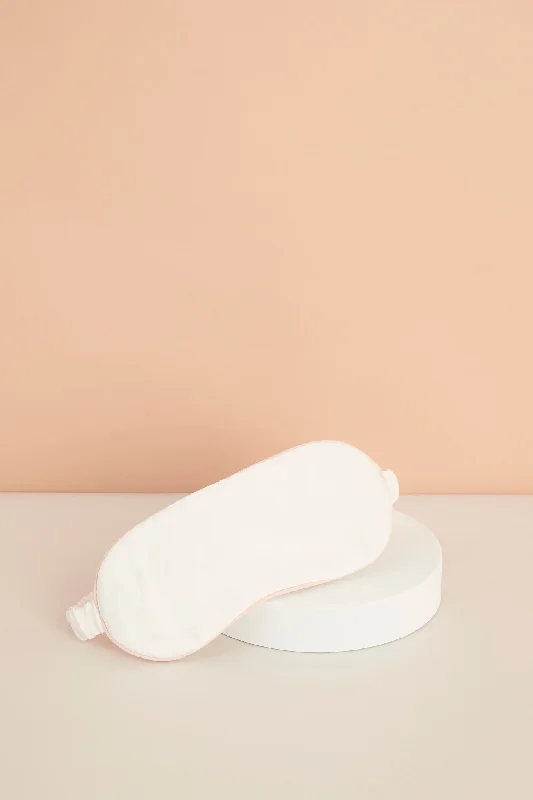 Eva Tencel™ Eye Mask - White with Blush Piping