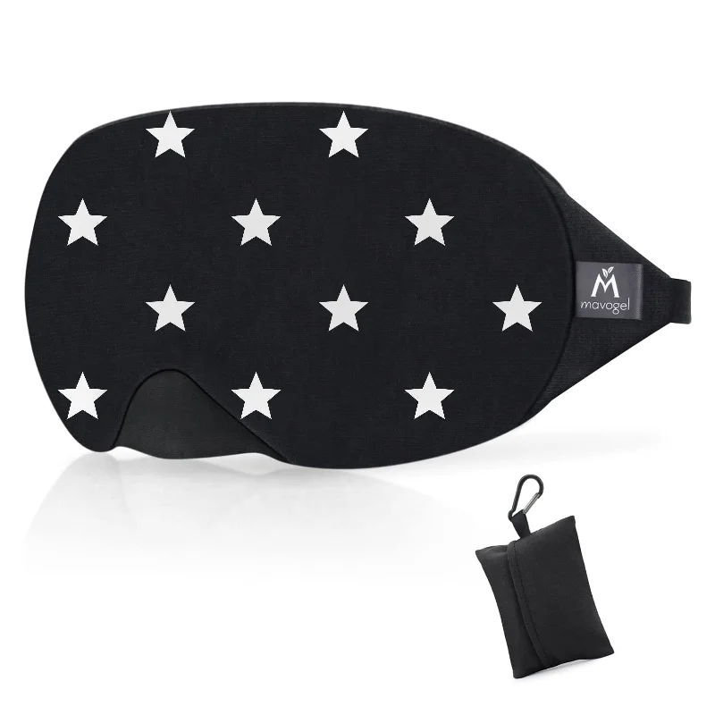 Mavogel Cotton Sleep Mask - Sleep Eye Mask for Men Women, Super Soft and Comfortable Eye Covers, Light Blocking Night Eyemask for Sleeping (Star Style)